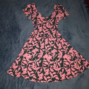 Green with pink flower dress